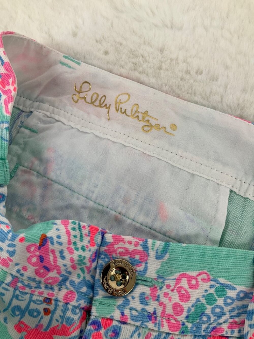 Lilly Pulitzer Callahan Shorts, size 4, Minty Fresh Fansea, 5" inseam - Picture 5 of 7